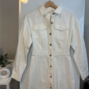 Commense Ivory Button-Front Midi Dress